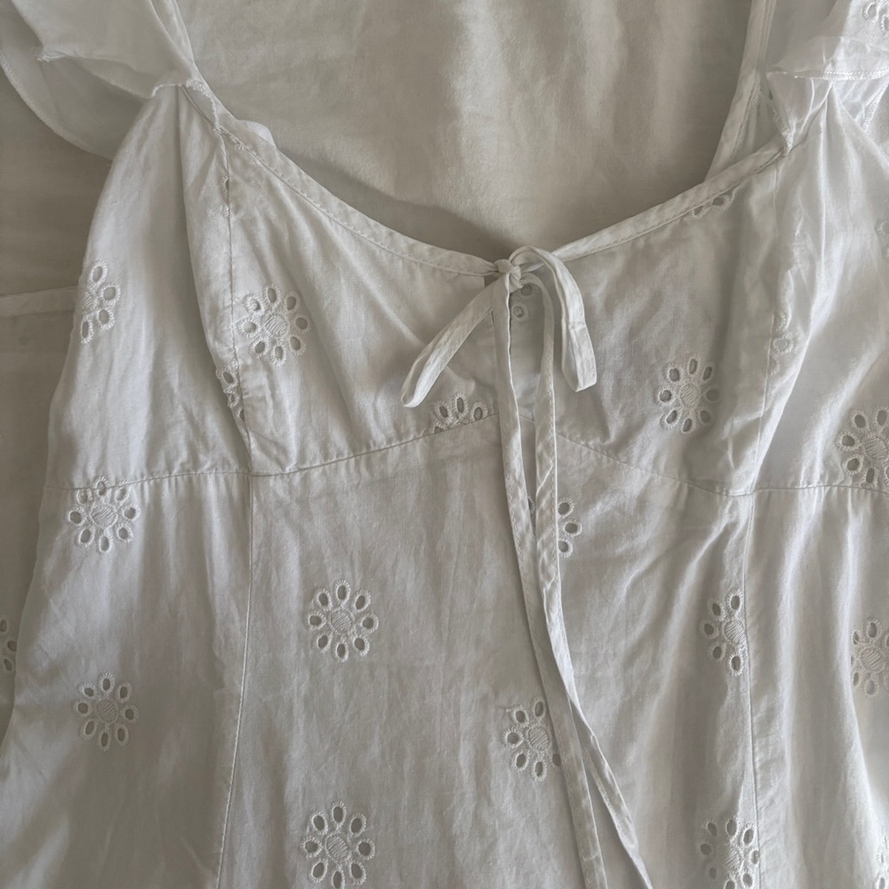 100% LINEN Princess Polly White Mini Dress - Picture 4 of 12